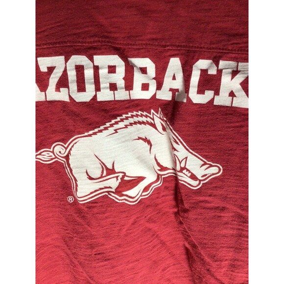 Arkansas Razorbacks Womens Large National Collegian Red White Shirt - Picture 6 of 16